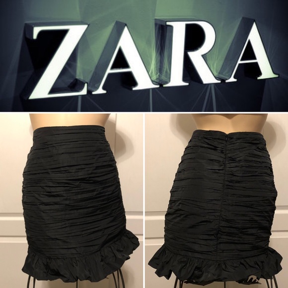 🔘 ZARA 🔘  Zara Ruched Black Skirt - Picture 3 of 8